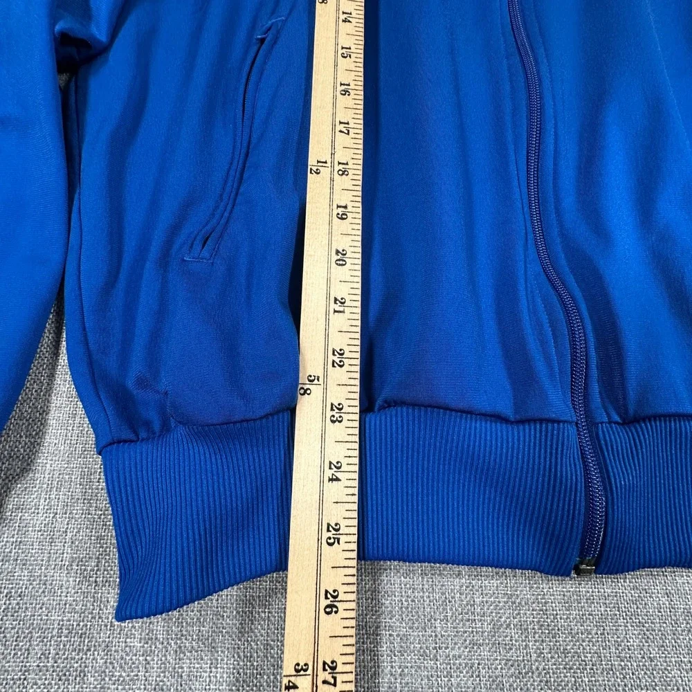 Adidas Track Jacket Mens Medium Blue Firebird Trefoil Full Zip Y2K Blokecore